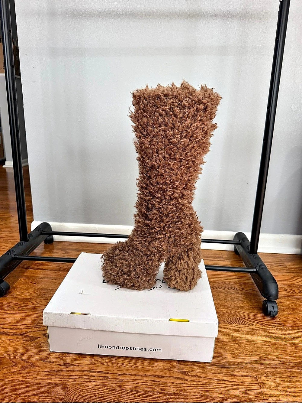 Lemon Drop by Privileged Brown Furry Tall Boots